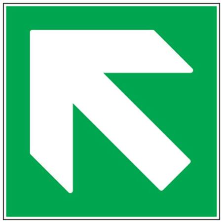 Pictogramme de secours  Flèche verte vers le haut gauche