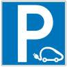 Pictogramme d'information  Parking avec borne de recharge pour voiture électrique