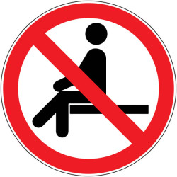 Pictogramme d'interdiction  Interdiction de s'asseoir