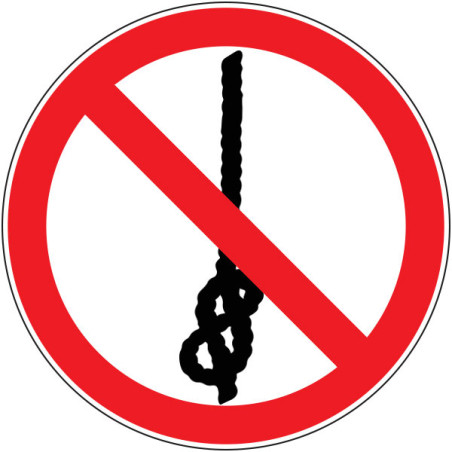 Pictogramme d'interdiction  Ne pas faire de nœuds avec la corde