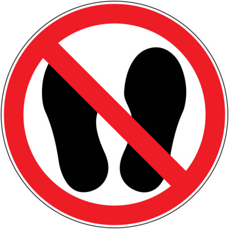 Pictogramme d'interdiction  Ne pas marcher ou stationner à cet endroit