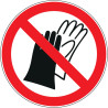 Pictogramme d'interdiction  Port de gants interdit