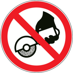 Pictogramme d'interdiction  Ne pas utiliser de meuleuse portative