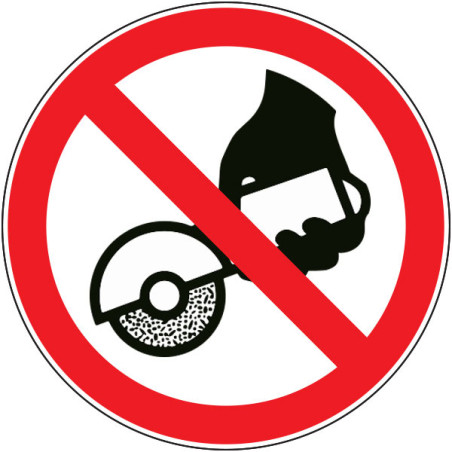 Pictogramme d'interdiction  Ne pas utiliser de meuleuse portative
