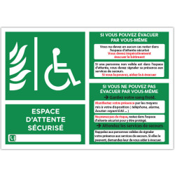 Panneau consigne  Espace d'attente sécurisé