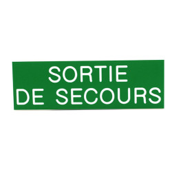 Plaque de porte  SORTIE DE SECOURS