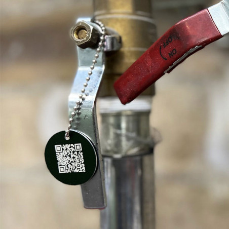 Jeton gravure laser sur aluminium anodisé QR Code