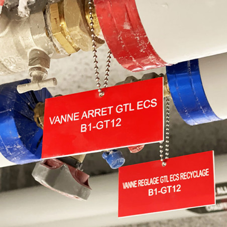 Étiquette gravure laser sur gravoply 2 lignes