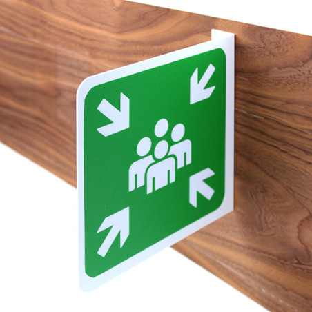 Drapeau mural de signalisation danger simple en PVC 200 x 200 mm.