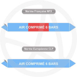 Repérage de tuyauterie NFX ou CLP Air comprimé 6 bars