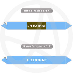 Repérage de tuyauterie NFX ou CLP Air extrait
