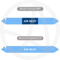 Repérage de tuyauterie NFX ou CLP Air neuf