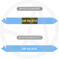 Repérage de tuyauterie NFX ou CLP Air rejeté