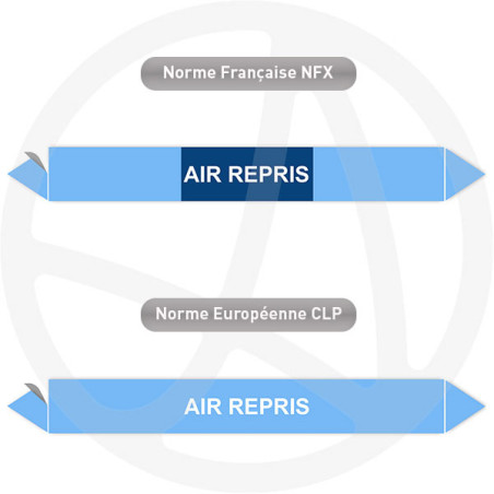Repérage de tuyauterie Air repris reperage marqueur tuyauterie vinyle