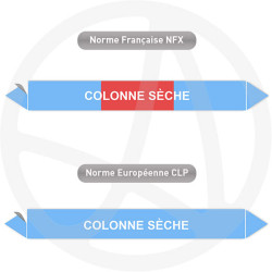 Repérage de tuyauterie NFX ou CLP Colonne sèche Air