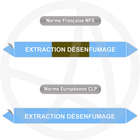 Repérage de tuyauterie Extraction désenfumage reperage marqueur tuyauterie vinyle