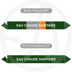 Repérage de tuyauterie NFX ou CLP Eau chaude sanitaire