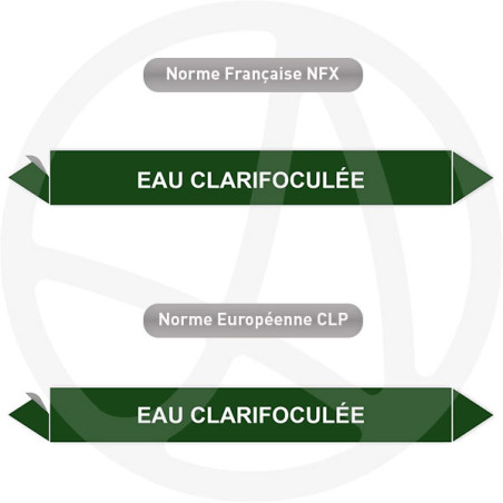 Repérage de tuyauterie Eau clarifloculée reperage marqueur tuyauterie vinyle