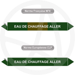 Repérage de tuyauterie NFX ou CLP Eau de chauffage aller