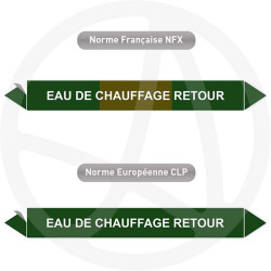 Repérage de tuyauterie NFX ou CLP Eau de chauffage retour