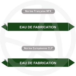 Repérage de tuyauterie NFX ou CLP Eau de fabrication