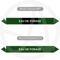Repérage de tuyauterie NFX ou CLP Eau de forage