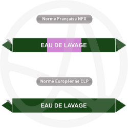 Repérage de tuyauterie NFX ou CLP Eau de lavage