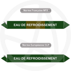 Repérage de tuyauterie NFX ou CLP Eau de refroidissement