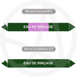 Repérage de tuyauterie NFX ou CLP Eau de rinsage