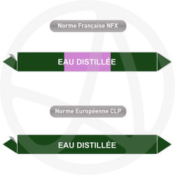 Repérage de tuyauterie NFX ou CLP Eau distillée