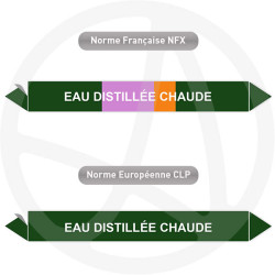 Repérage de tuyauterie NFX ou CLP Eau distillée chaude