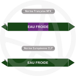 Repérage de tuyauterie NFX ou CLP Eau froide