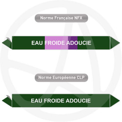 Repérage de tuyauterie NFX ou CLP Eau froide adoucie