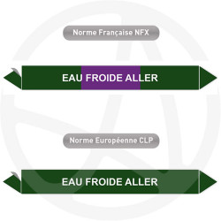 Repérage de tuyauterie NFX ou CLP Eau froide aller