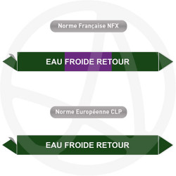 Repérage de tuyauterie NFX ou CLP Eau froide retour