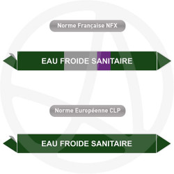 Repérage de tuyauterie NFX ou CLP Eau froide sanitaire