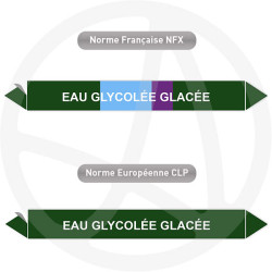 Repérage de tuyauterie NFX ou CLP Eau glycolée glacée