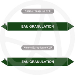 Repérage de tuyauterie NFX ou CLP Eau granulation