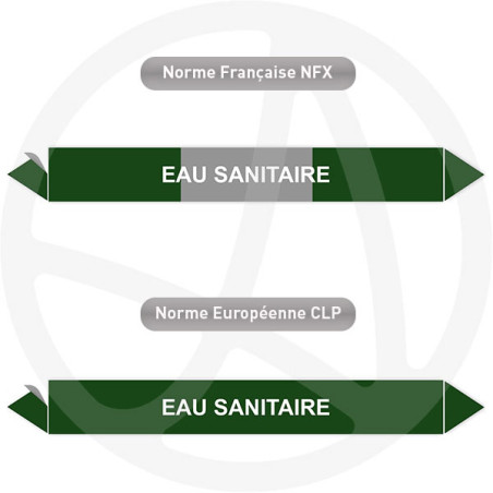 Repérage de tuyauterie Eau sanitaire reperage marqueur tuyauterie vinyle