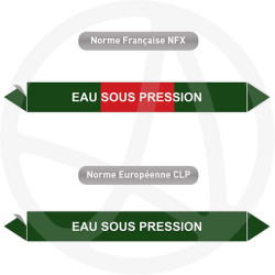 Repérage de tuyauterie NFX ou CLP Eau sous pression