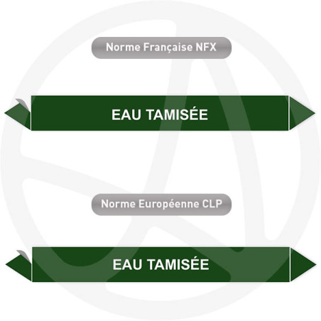 Repérage de tuyauterie Eau tamisée reperage marqueur tuyauterie vinyle