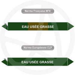 Repérage de tuyauterie NFX ou CLP Eau usée grasse