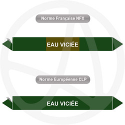 Repérage de tuyauterie NFX ou CLP Eau viciée