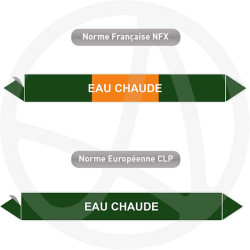 Repérage de tuyauterie NFX ou CLP Eau chaude