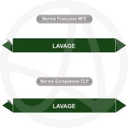 Repérage de tuyauterie NFX ou CLP Lavage