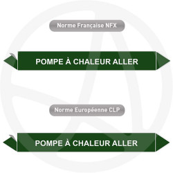 Repérage de tuyauterie NFX ou CLP Pompe à  chaleur aller