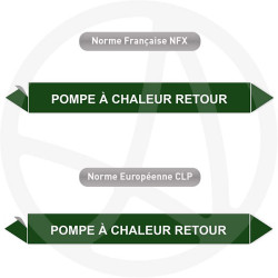 Repérage de tuyauterie NFX ou CLP Pompe à  chaleur retour