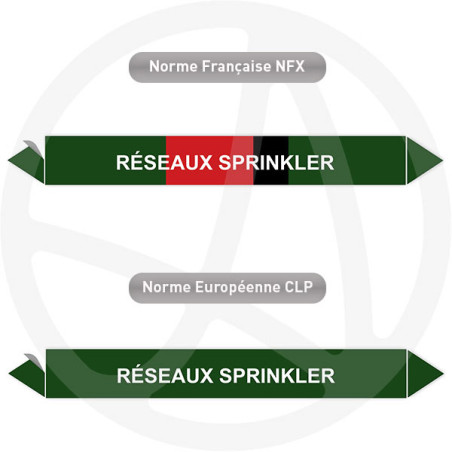 Repérage de tuyauterie Réseau sprinkler reperage marqueur tuyauterie vinyle