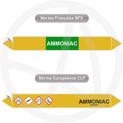 Repérage de tuyauterie NFX ou CLP Ammoniac