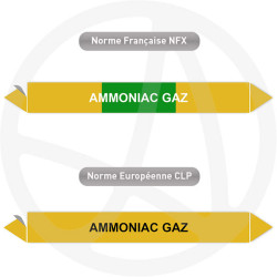 Repérage de tuyauterie NFX ou CLP Ammoniac gaz